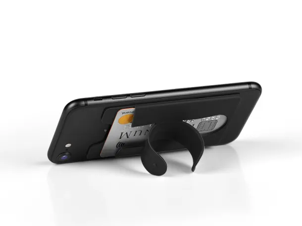 HOLD Silicon card holder and phone holder - PIXO Crna