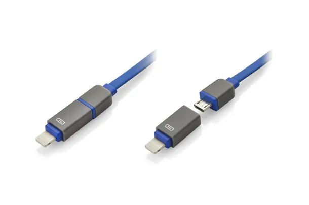 MOBEE USB cable 2 in 1 Blue