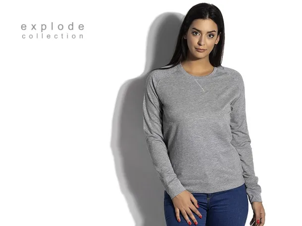 WING Unisex crewneck sweatshirt with raglan sleeves, 260 g/m2 - EXPLODE Pepeljasto siva