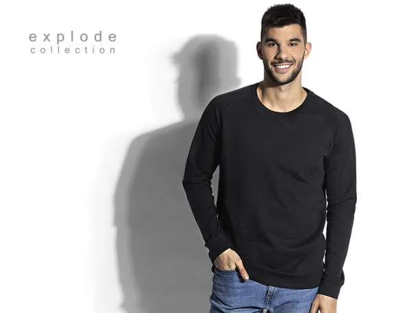 WING Unisex crewneck sweatshirt with raglan sleeves, 260 g/m2 - EXPLODE Crna