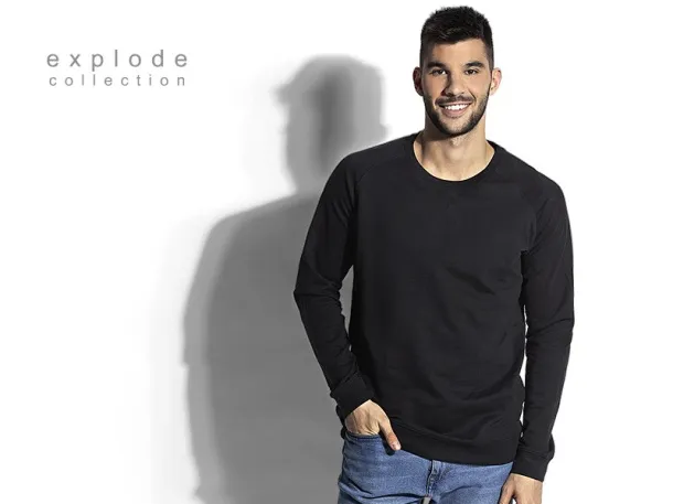 WING Unisex crewneck sweatshirt with raglan sleeves, 260 g/m2 - EXPLODE Crna