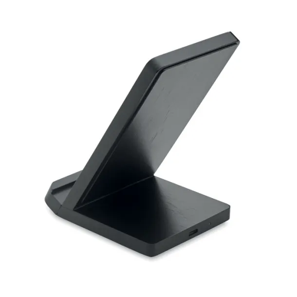 WIRE&STAND Bamboo wireless charging stand Black