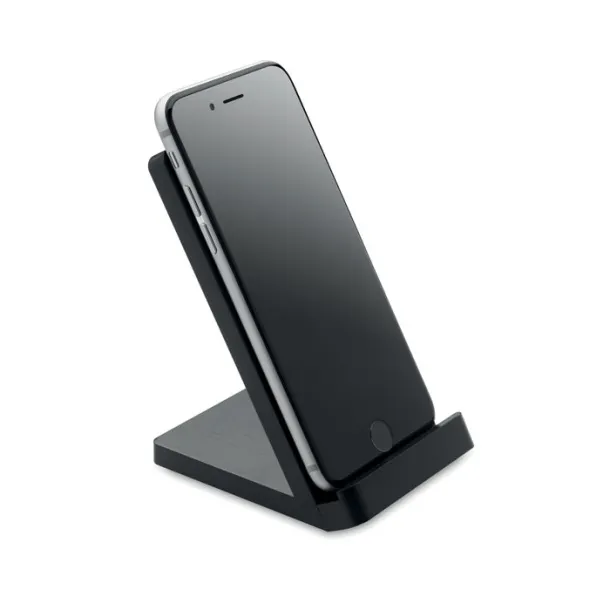 WIRE&STAND Bamboo wireless charging stand Black