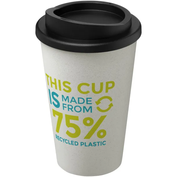 Americano Eco 350 ml recycled tumbler - Unbranded White Solid black