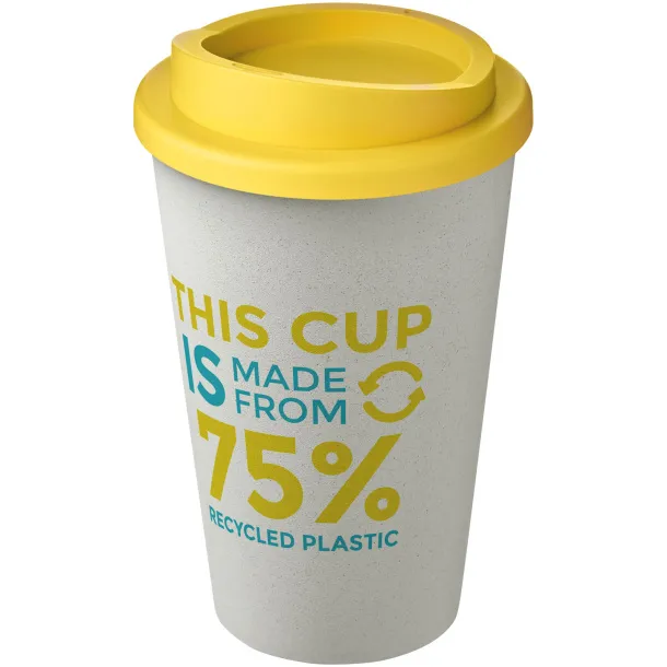 Americano Eco 350 ml recycled tumbler - Unbranded White Yellow