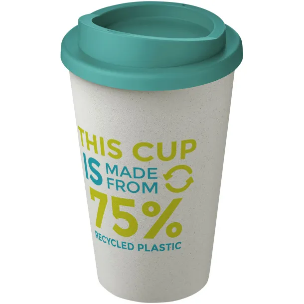 Americano Eco 350 ml recycled tumbler - Unbranded White Aqua blue