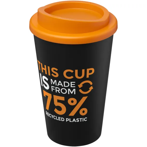 Americano Eco 350 ml recycled tumbler Solid black Orange