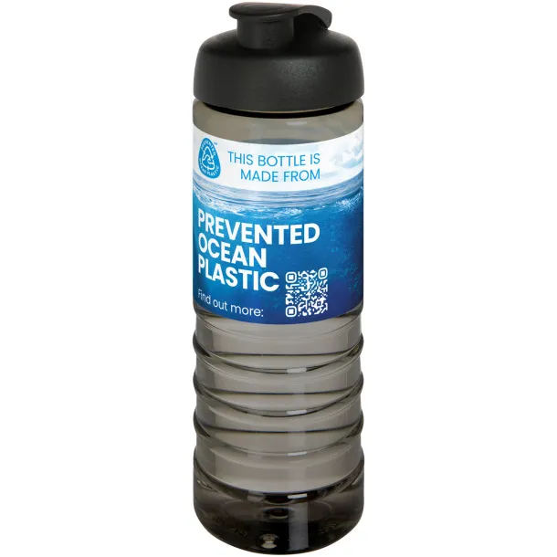 H2O Active® Eco Treble Sportska boca s preklopnim poklopcem, 750 ml Ugljen Solid black