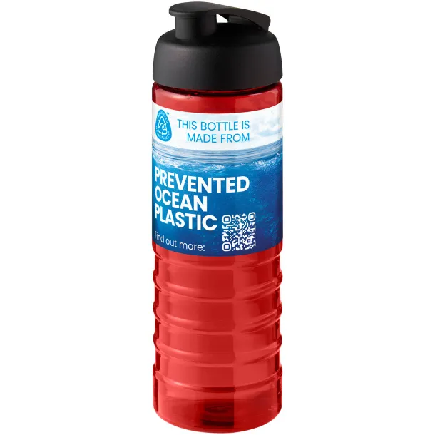 H2O Active® Eco Treble 750 ml flip lid sport bottle Red Solid black