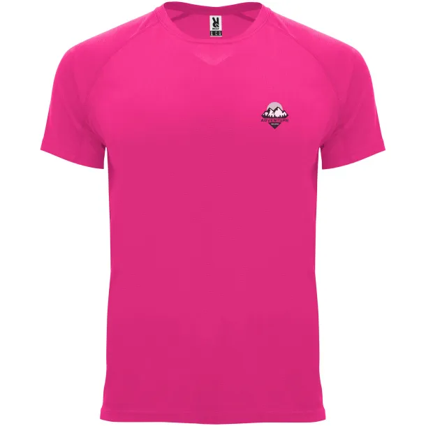 Bahrain short sleeve kids sports t-shirt - Roly Pink Fluor