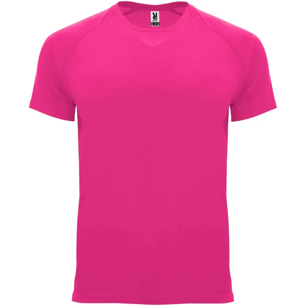 Bahrain short sleeve kids sports t-shirt - Roly Pink Fluor