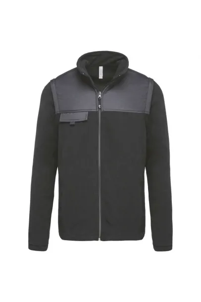  FLEECE JACKET WITH REMOVABLE SLEEVES - Designed To Work Tamno siva