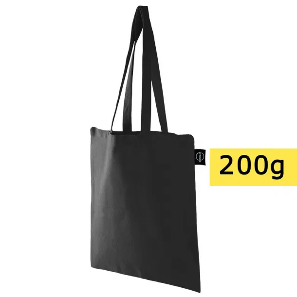  Recycled cotton shopping bag B'RIGHT, 200 g/m2 Crna