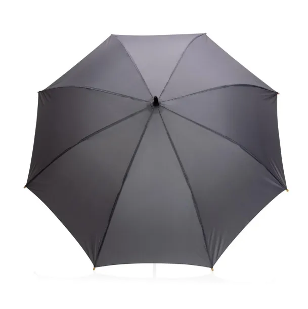  23" Impact AWARE™ RPET 190T auto open bamboo umbrella - XD Collection Anthracite 