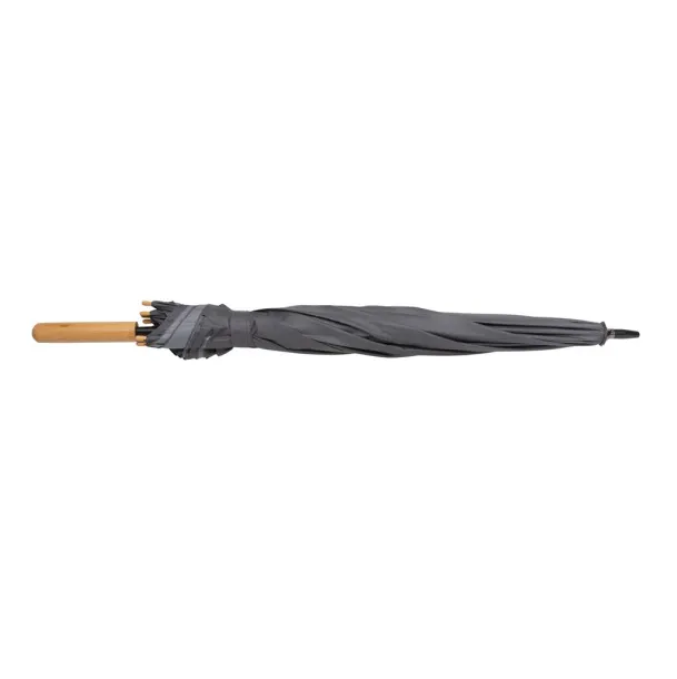  23" Impact AWARE™ RPET 190T auto open bamboo umbrella - XD Collection Anthracite 