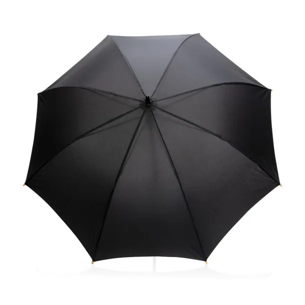  23" Impact AWARE™ RPET 190T auto open bamboo umbrella - XD Collection Black 