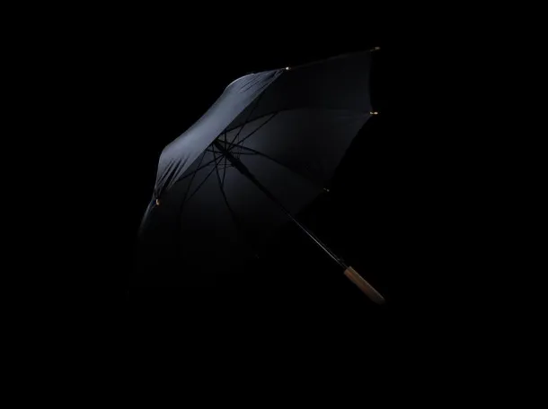  23" Impact AWARE™ RPET 190T auto open bamboo umbrella - XD Collection Black 