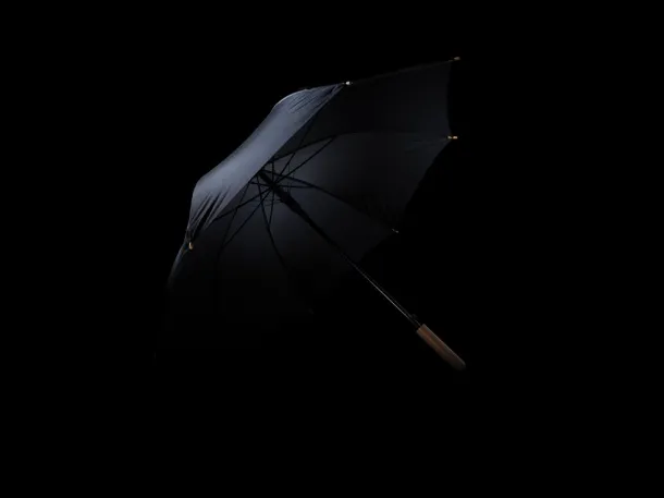  23" Impact AWARE™ RPET 190T auto open bamboo umbrella - XD Collection Black 