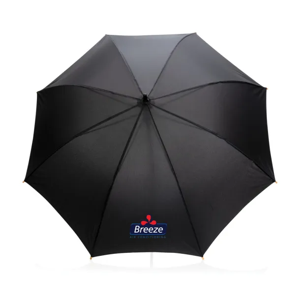  23" Impact AWARE™ RPET 190T auto open bamboo umbrella - XD Collection Black 