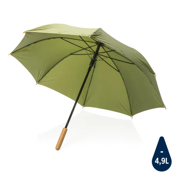  23" Impact AWARE™ RPET 190T auto open bamboo umbrella - XD Collection Green 