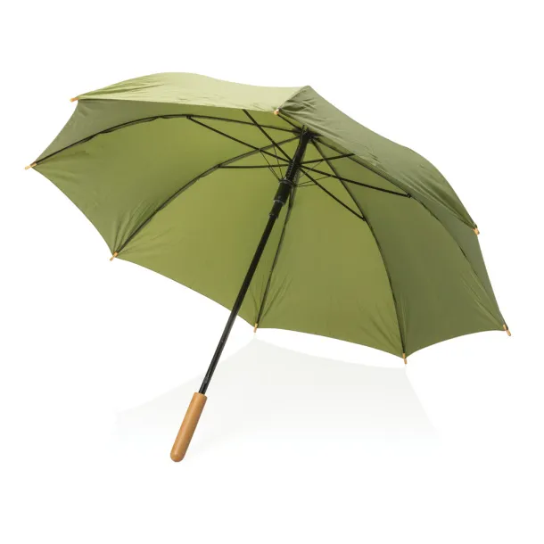  23" Impact AWARE™ RPET 190T auto open bamboo umbrella - XD Collection Green 