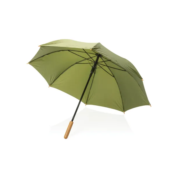  23" Impact AWARE™ RPET 190T auto open bamboo umbrella - XD Collection Green 