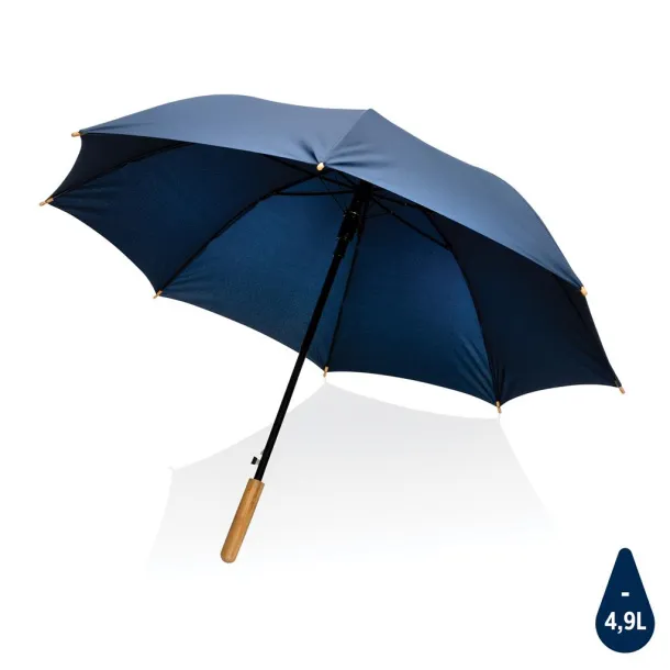  23" Impact AWARE™ RPET 190T auto open bamboo umbrella - XD Collection Navy Blue 