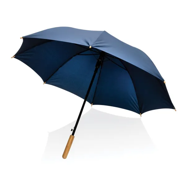  23" Impact AWARE™ RPET 190T auto open bamboo umbrella - XD Collection Navy Blue 