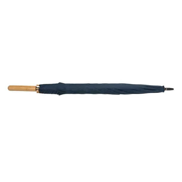  23" Impact AWARE™ RPET 190T auto open bamboo umbrella - XD Collection Navy Blue 