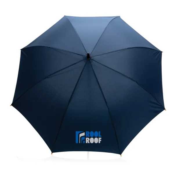  23" Impact AWARE™ RPET 190T auto open bamboo umbrella - XD Collection Navy Blue 