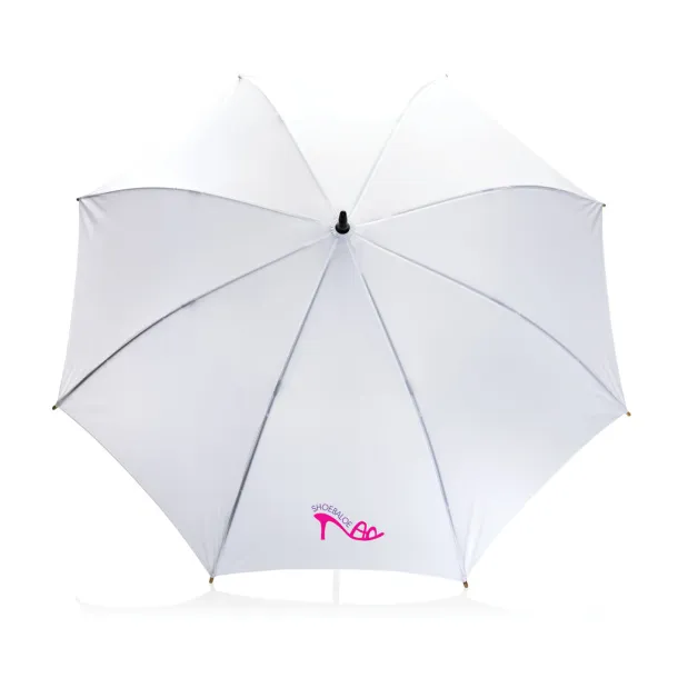  23" Impact AWARE™ RPET 190T auto open bamboo umbrella - XD Collection White 