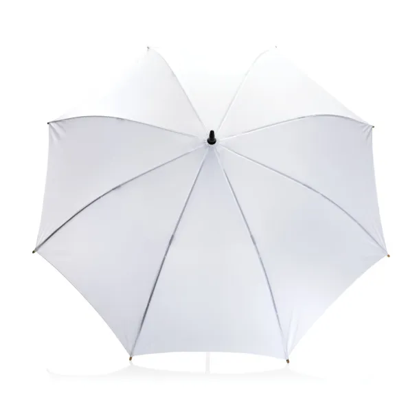  23" Impact AWARE™ RPET 190T auto open bamboo umbrella - XD Collection White 