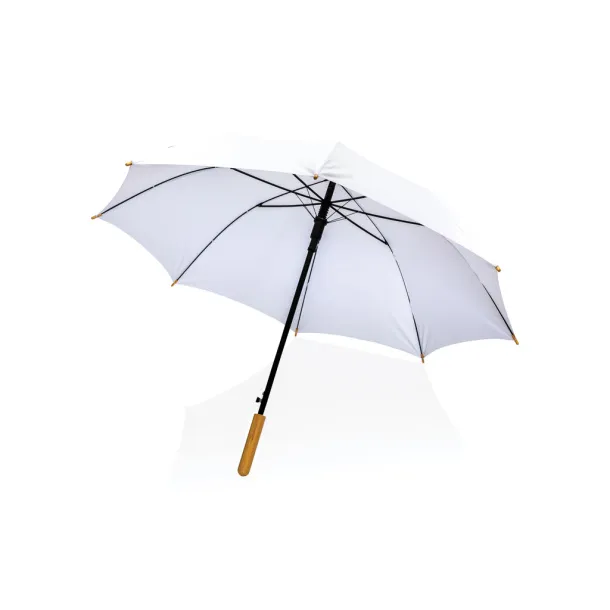  23" Impact AWARE™ RPET 190T auto open bamboo umbrella - XD Collection White 