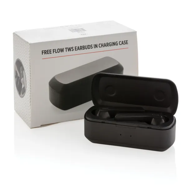  Free Flow TWS earbuds in charging case - XD Collection Black 