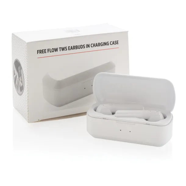  Free Flow TWS earbuds in charging case - XD Collection White 