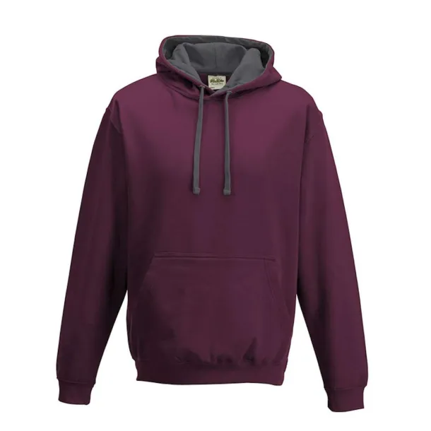  VARSITY HOODIE - Just Hoods Burgundy Charcoal