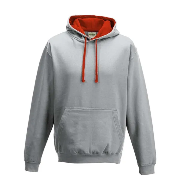  VARSITY HOODIE - Just Hoods Heather Grey Red