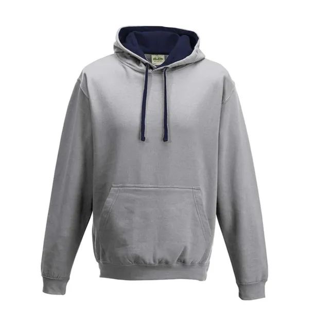  Varsitiy hoodica - Just Hoods Heather Grey French Navy