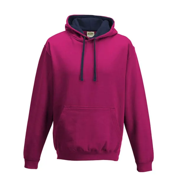  VARSITY HOODIE - Just Hoods Hot Pink New French Navy