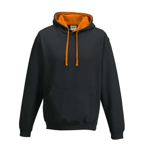  VARSITY HOODIE - Just Hoods Black Orange Crush