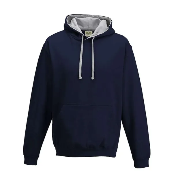  VARSITY HOODIE - Just Hoods French Navy Heather Grey