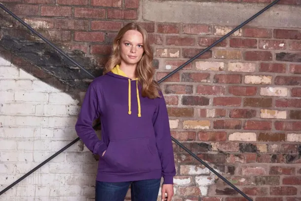  Varsitiy hoodica, 280 g/m2 - Just Hoods Ljubičasta Sun Yellow