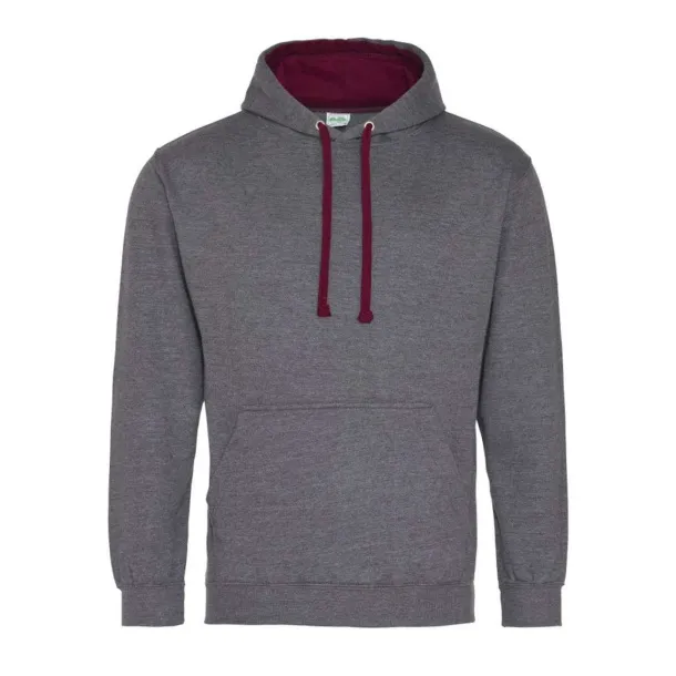  VARSITY HOODIE - Just Hoods Charcoal Burgundy