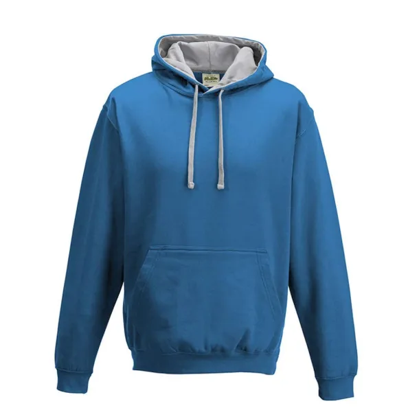  VARSITY HOODIE - Just Hoods Sapphire Blue Heather Grey