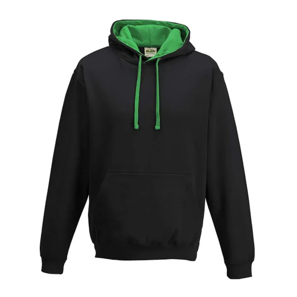  Varsitiy hoodica - Just Hoods Jet Black Kelly Green