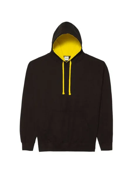  Varsitiy hoodica - Just Hoods Jet Black Sun Yellow