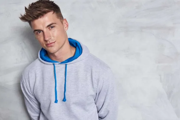  Varsitiy hoodica, 280 g/m2 - Just Hoods Heather Grey Sapphire Blue