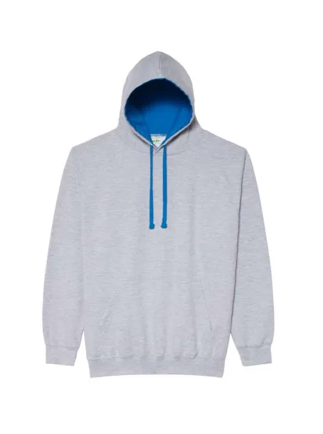  VARSITY HOODIE - Just Hoods Heather Grey Sapphire Blue