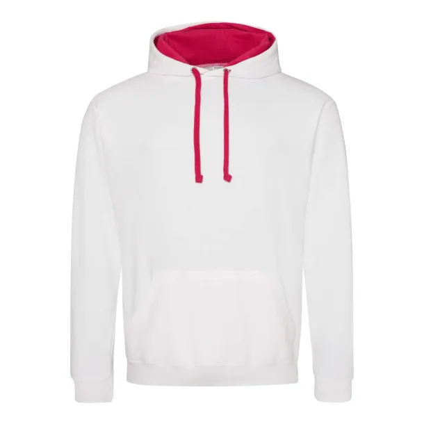  Varsitiy hoodica - Just Hoods Bijela Hot Pink