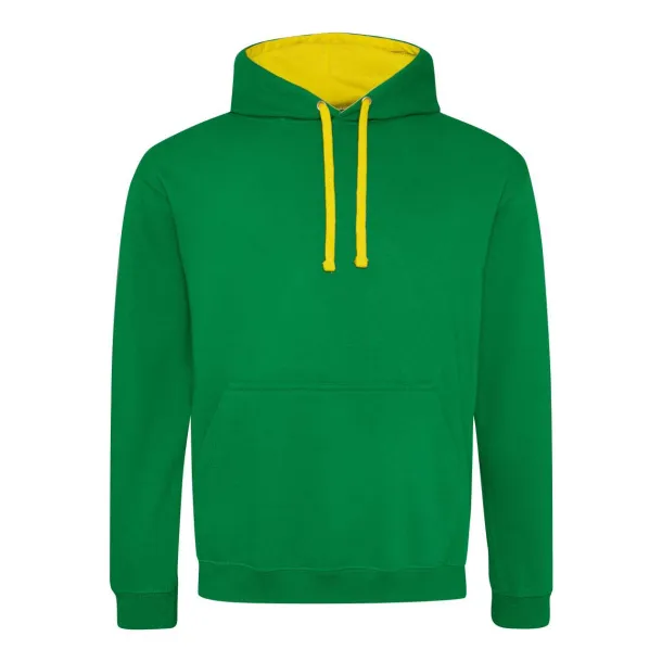  Varsitiy hoodica - Just Hoods Kelly Green Sun Yellow